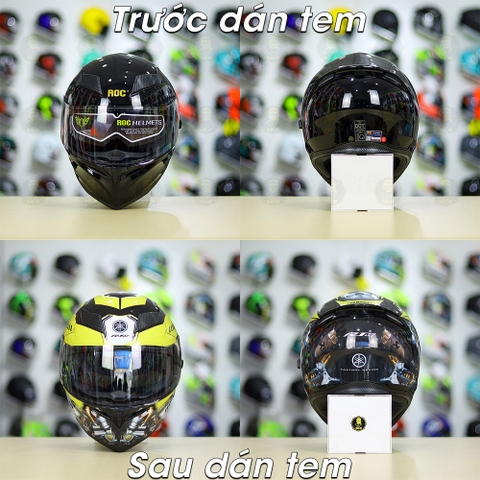 Tem Decal Yamaha R1M Vàng Cho Nón Fullface - Không Nón - FREESHIP
