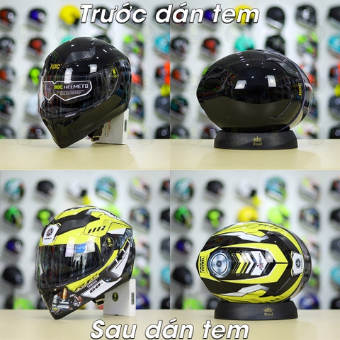 Tem Decal Yamaha R1M Vàng Cho Nón Fullface - Không Nón - FREESHIP