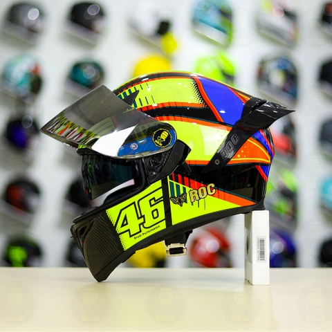 Combo Mũ Fullface ROC 05 K3SV SOLELUNA + Thêm Kính + Gắn Đuôi Gió FREESHIP