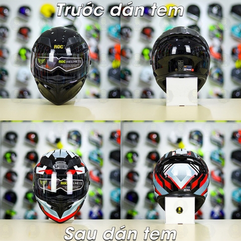 Tem Decal Shoei Brink Xám Bạc Đỏ Cho Nón Fullface - Không Nón - FREESHIP
