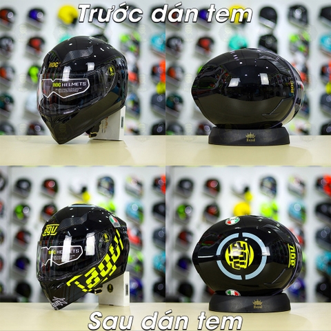 Tem Decal AGV Myth Vàng Cho Nón Fullface - Không Nón - FREESHIP