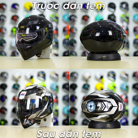 Tem Decal Honda Winner Xám Đen Cho Yohe 978 plus & Roc 01 - Không Nón - FREESHIP