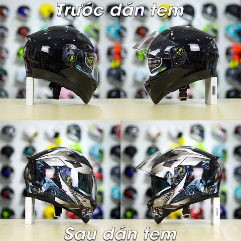 Tem Decal Honda Winner Xám Đen Cho Yohe 978 plus & Roc 01 - Không Nón - FREESHIP