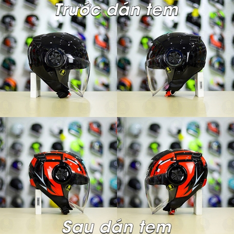 Tem Decal AGV Blade Đỏ cho ROC 06/ YOHE 851 Màu Trơn - Không Nón - Freeship