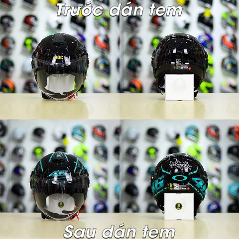 Tem Decal AGV Project 46 Xanh Ngọc Cho Nón Fullface - Không Nón - FREESHIP