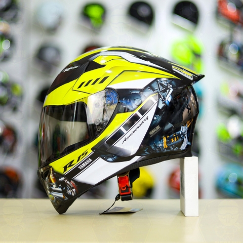 Mũ Royal M138b Đen Bóng + Tặng Dán Tem Decal Yamaha R15 Vàng FREESHIP