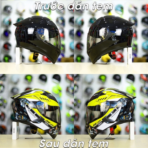 Tem Decal Yamaha R15 Vàng Cho Nón Fullface - Không Nón - FREESHIP