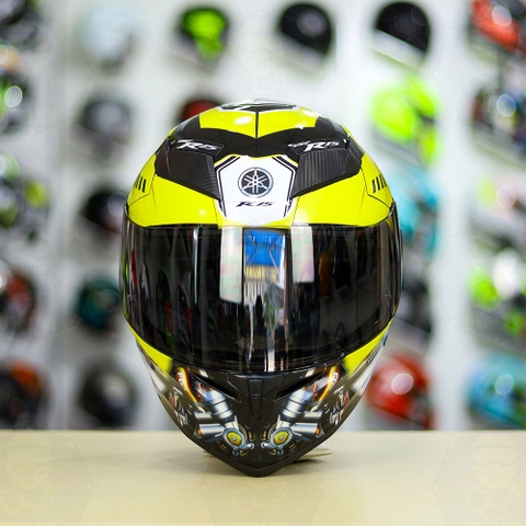 Mũ Royal M138b Đen Bóng + Tặng Dán Tem Decal Yamaha R15 Vàng FREESHIP