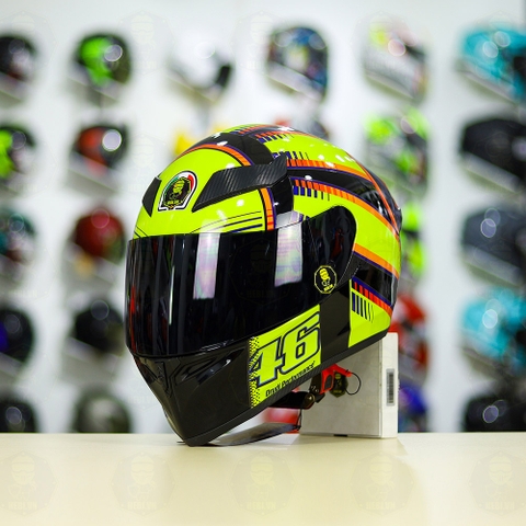 Mũ Royal M138b Đen Bóng + Tặng Dán Tem Decal AGV SOLELUNA Vàng FREESHIP