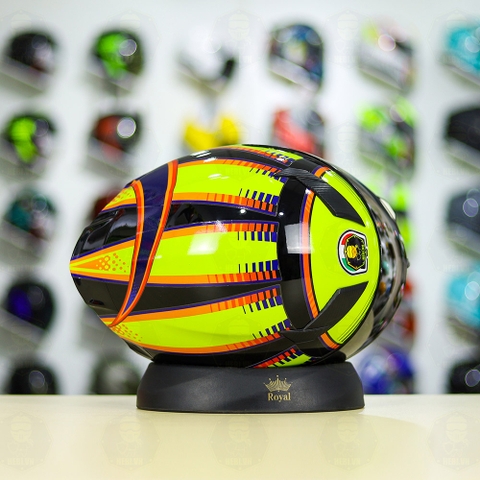 Mũ Royal M138b Đen Bóng + Tặng Dán Tem Decal AGV SOLELUNA Vàng FREESHIP