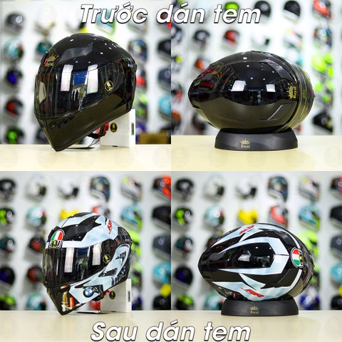 Tem Decal BMW Bạc Cho Nón Fullface - Không Nón - FREESHIP