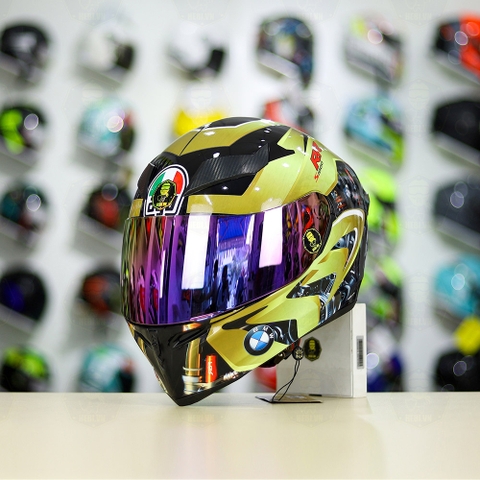 Mũ Royal M138b Đen Bóng + Tặng Dán Tem Decal BMW Vàng FREESHIP