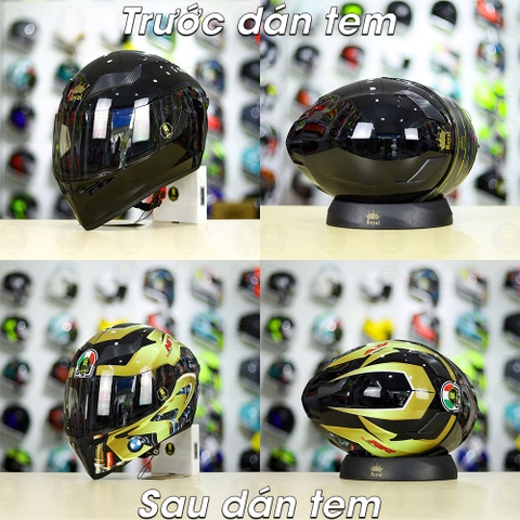 Tem Decal BMW Vàng Cho Nón Fullface - Không Nón - FREESHIP