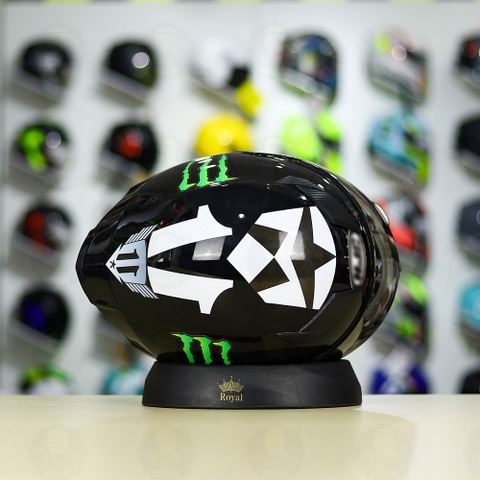 Mũ Royal M138b Đen Bóng + Tặng Dán Tem Decal Monster FREESHIP
