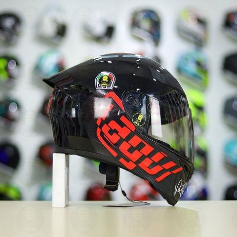 Mũ Royal M138b Đen Bóng + Tặng Dán Tem Decal AGV MYTH V1 Đỏ FREESHIP