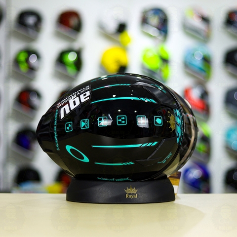 Mũ Royal M138b Đen Bóng + Tặng Dán Tem Decal AGV PROJECT 46 Xanh Ngọc FREESHIP