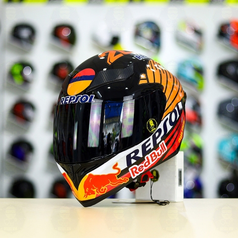 Mũ Royal M138b Đen Bóng + Tặng Dán Tem Decal Honda REPSOL FREESHIP