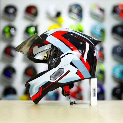 Mũ Royal M138b Đen Bóng + Tặng Dán Tem Decal Shoei BRINK Xám Bạc Đỏ FREESHIP