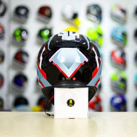 Mũ Royal M138b Đen Bóng + Tặng Dán Tem Decal Shoei BRINK Xám Bạc Đỏ FREESHIP