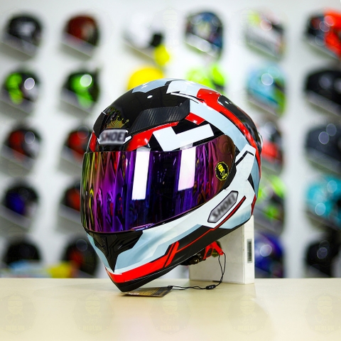 Mũ Royal M138b Đen Bóng + Tặng Dán Tem Decal Shoei BRINK Xám Bạc Đỏ FREESHIP