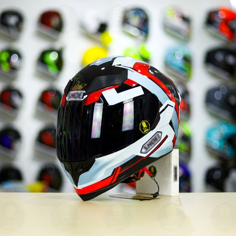 Mũ Royal M138b Đen Bóng + Tặng Dán Tem Decal Shoei BRINK Xám Bạc Đỏ FREESHIP