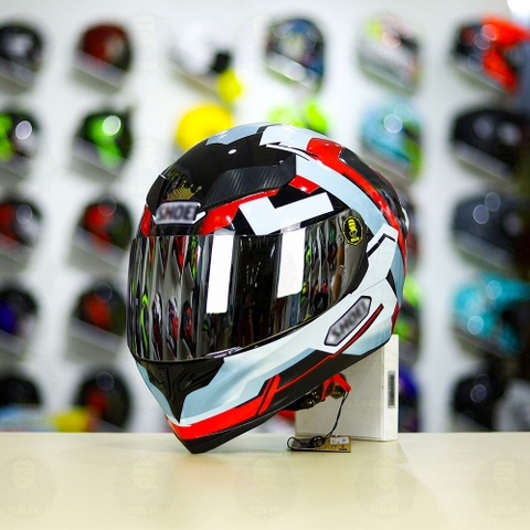 Mũ Royal M138b Đen Bóng + Tặng Dán Tem Decal Shoei BRINK Xám Bạc Đỏ FREESHIP