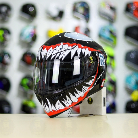 Mũ Royal M138b Đen Bóng + Tặng Dán Tem Decal Venom V2 FREESHIP