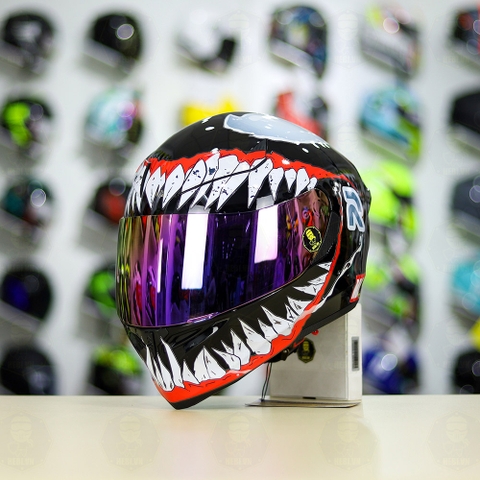 Mũ Royal M138b Đen Bóng + Tặng Dán Tem Decal Venom V2 FREESHIP