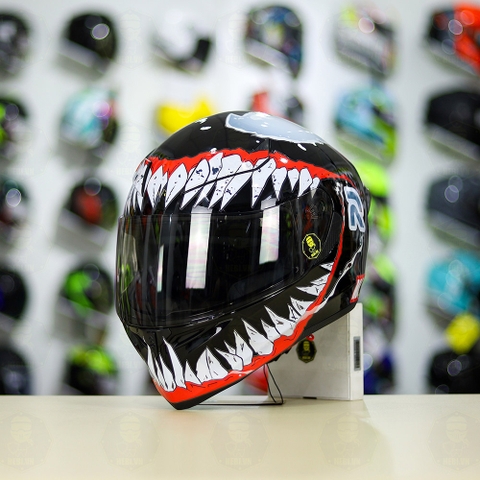 Mũ Royal M138b Đen Bóng + Tặng Dán Tem Decal Venom V2 FREESHIP