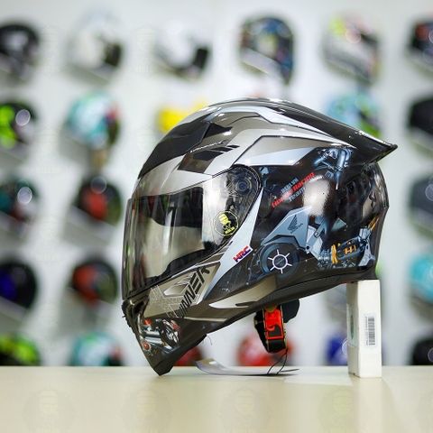 Mũ Royal M138b Đen Bóng + Tặng Dán Tem Decal Honda WINNER X Xám FREESHIP