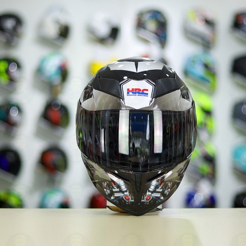 Mũ Royal M138b Đen Bóng + Tặng Dán Tem Decal Honda WINNER X Xám FREESHIP