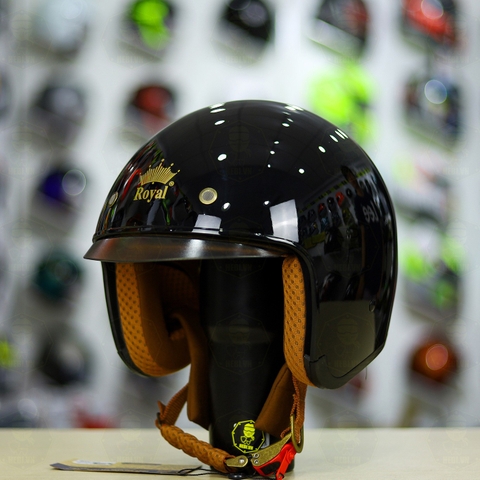 Mũ 3/4 Royal M139 Đen Bóng FREESHIP