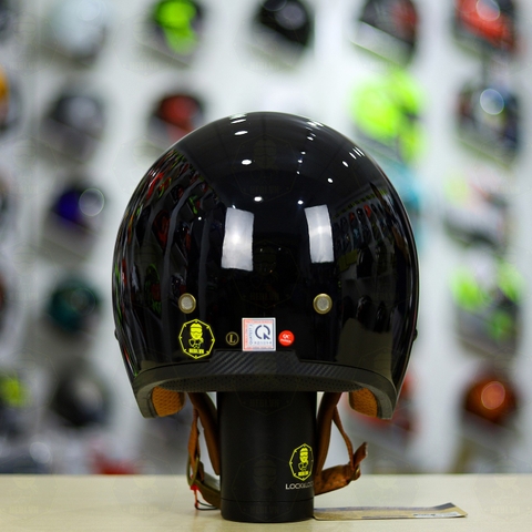 Combo Mũ 3/4 ROYAL M139 Đen Bóng Độ Khóa Chống Trộm