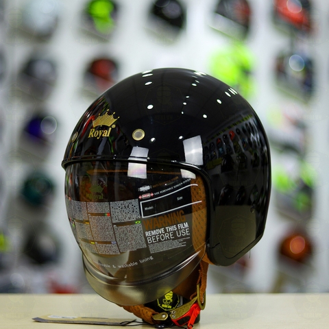 Mũ 3/4 Royal M139 Đen Bóng FREESHIP