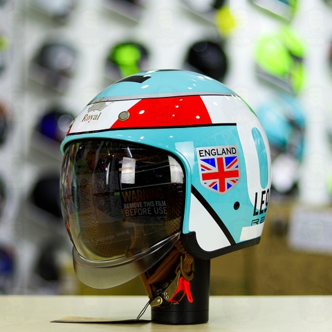 Mũ 3/4 Royal M139 Xanh Ngọc Leopard Freeship