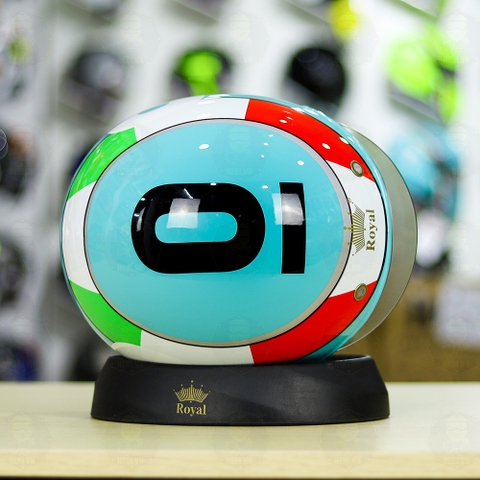 Combo Mũ 3/4 ROYAL M139 LEOPARD Độ Khóa Chống Trộm