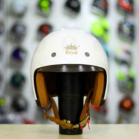 Mũ 3/4 Royal M139 Trắng Bóng 2024 FREESHIP