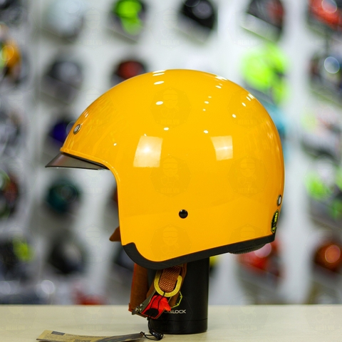 Combo Mũ 3/4 ROYAL M139 Vàng Bóng Độ Khóa Chống Trộm