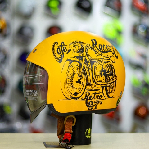 Mũ 3/4 Royal M139 V7 Vàng Đen Nhám FREESHIP