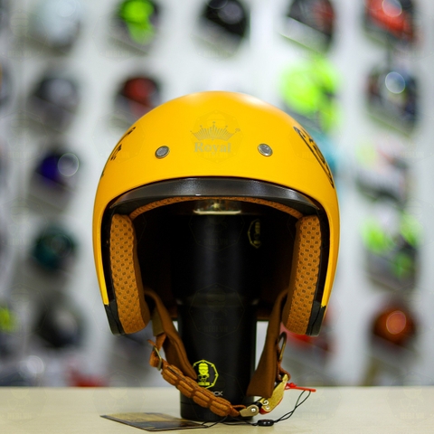 Combo Mũ 3/4 ROYAL M139 V7 Vàng Tem Nhám Độ Khóa Chống Trộm