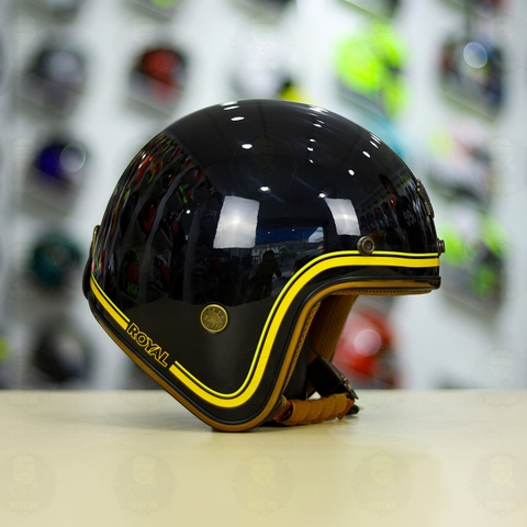 Mũ 3/4 ROYAL M20C Ruby Đen Bóng V5 FREESHIP