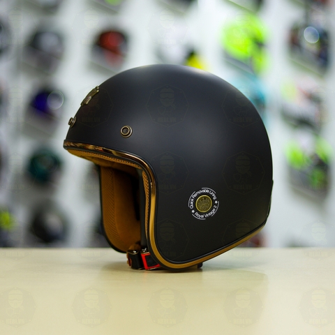 Mũ 3/4 ROYAL M20C Ruby Đen Nhám FREESHIP