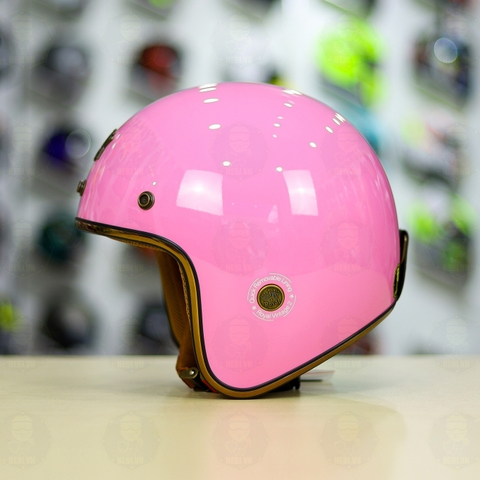 Combo Mũ 3/4 ROYAL M20c Hồng Độ Khóa Chống Trộm