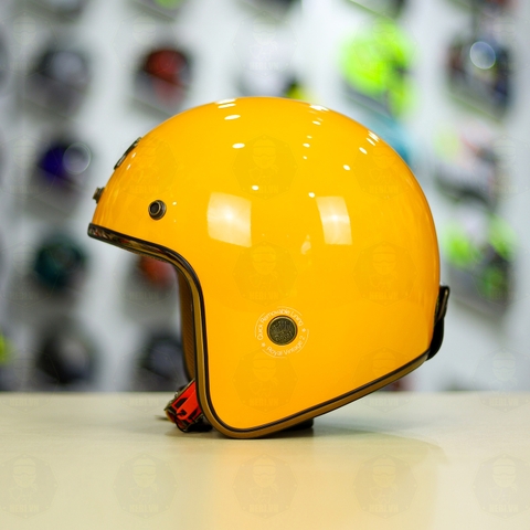 Combo Mũ 3/4 ROYAL M20c Vàng Bóng Độ Khóa Chống Trộm