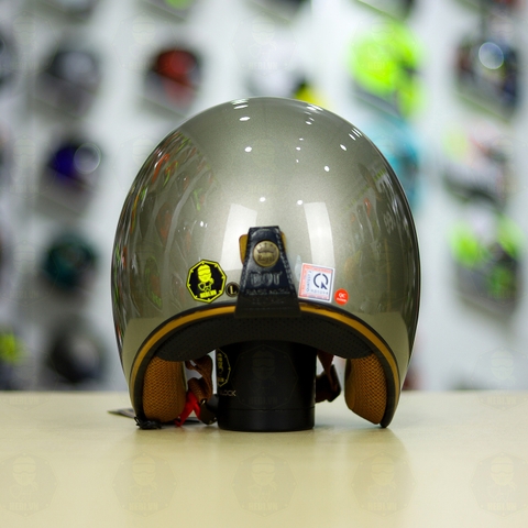 Combo Mũ 3/4 ROYAL M20c Xám Bóng Độ Khóa Chống Trộm