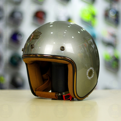 Mũ 3/4 ROYAL M20C Ruby Xám Bóng FREESHIP