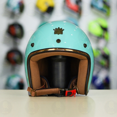 Combo Mũ 3/4 ROYAL M20C Xanh Ngọc Độ Khóa Chống Trộm