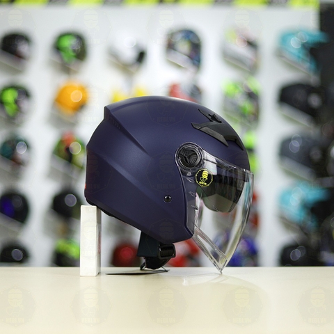 Mũ 3/4 Royal M268(2 Kính) Xanh Mực Nhám Nhỏ Gọn Nhẹ FREESHIP