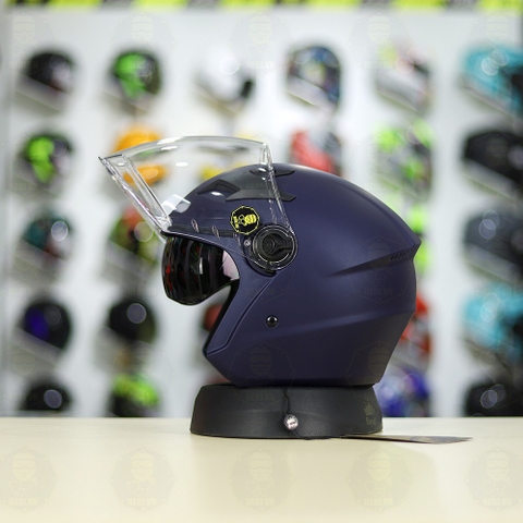 Mũ 3/4 Royal M268(2 Kính) Xanh Mực Nhám Nhỏ Gọn Nhẹ FREESHIP