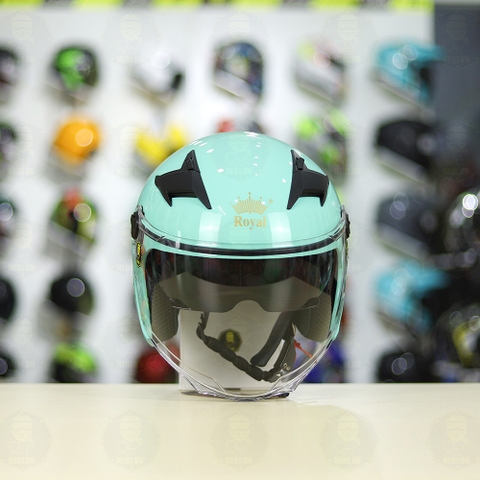 Mũ 3/4 Royal M268(2 Kính) Xanh Ngọc Bóng Nhỏ Gọn Nhẹ FREESHIP